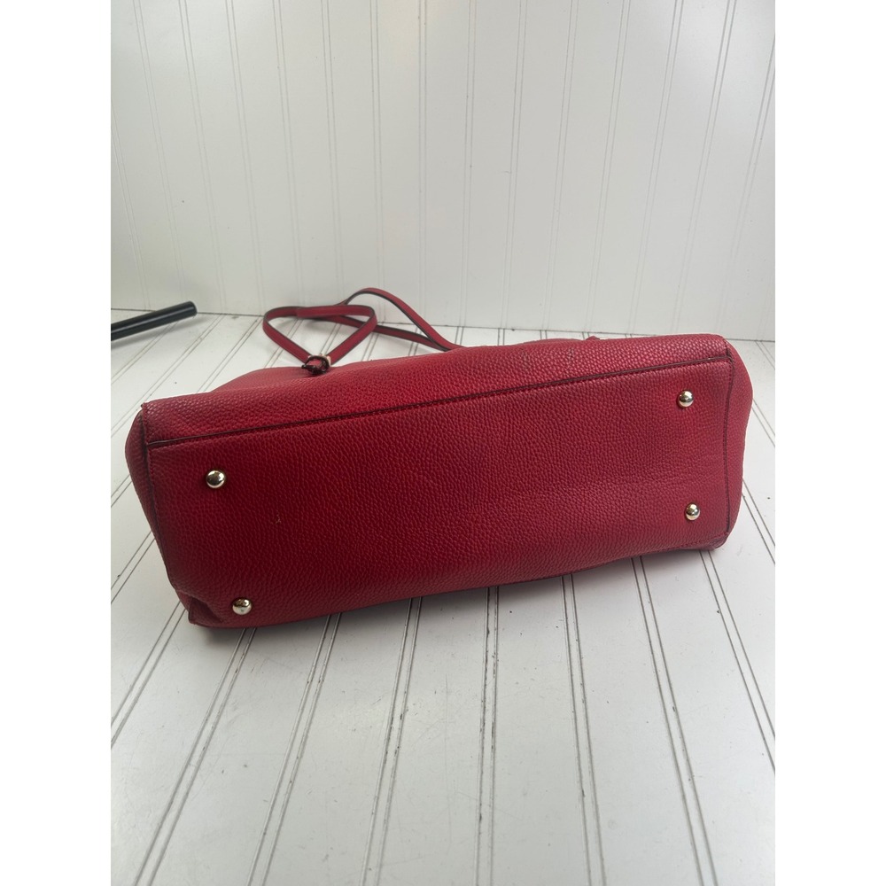 Michael Kors Jet Set Travel Large Red Pebbled Leather East West Tote Bag - Picture 8 of 15